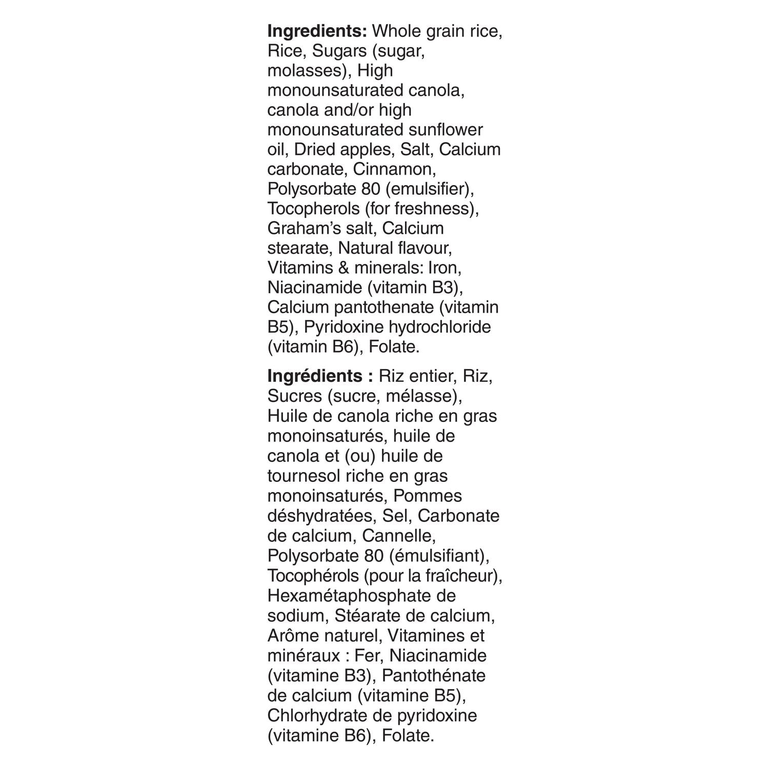 Chex Sans Gluten Pomme et cannelle Céréales