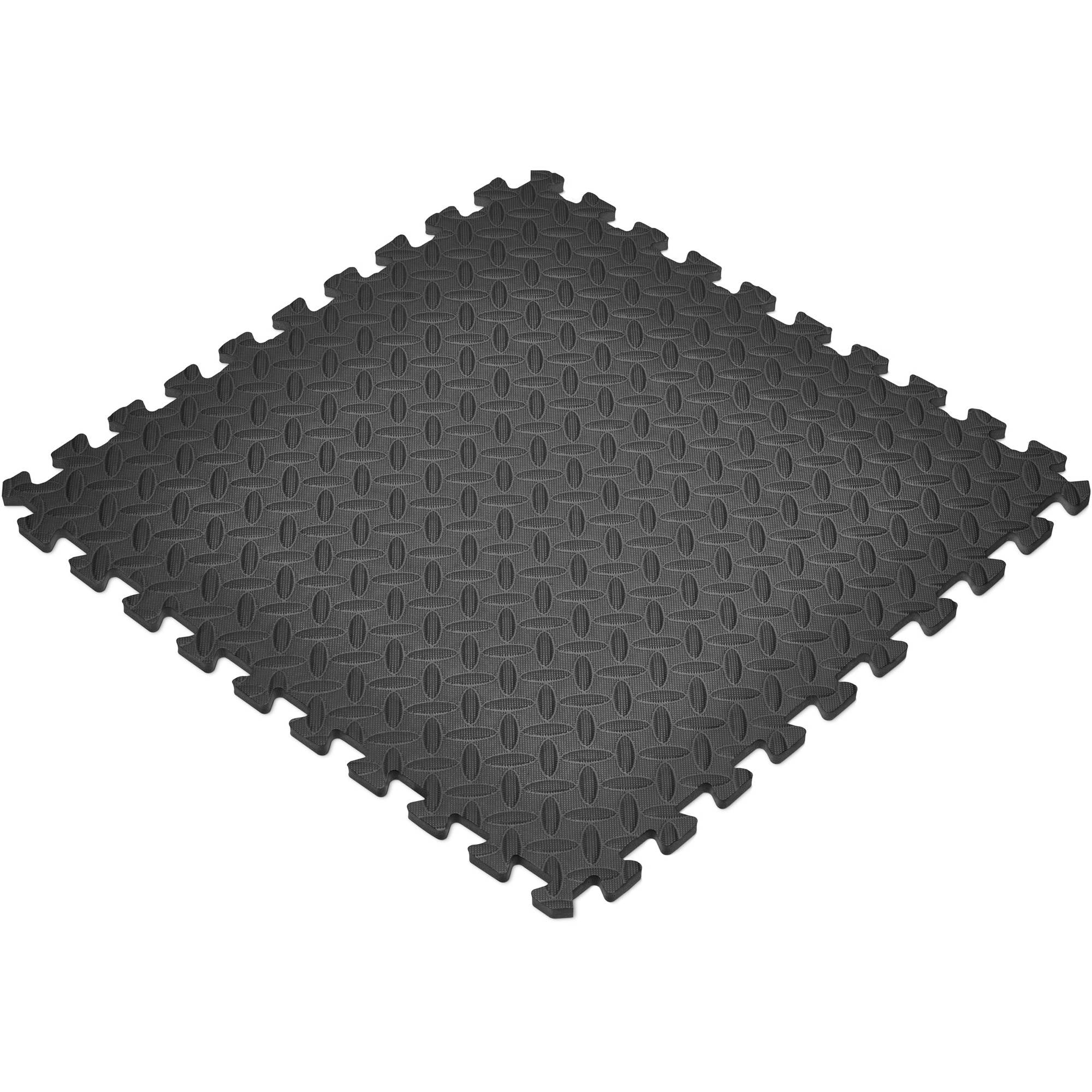 Norsk 24 sq ft Interlocking Foam Floor Mat, 6Pack, Black