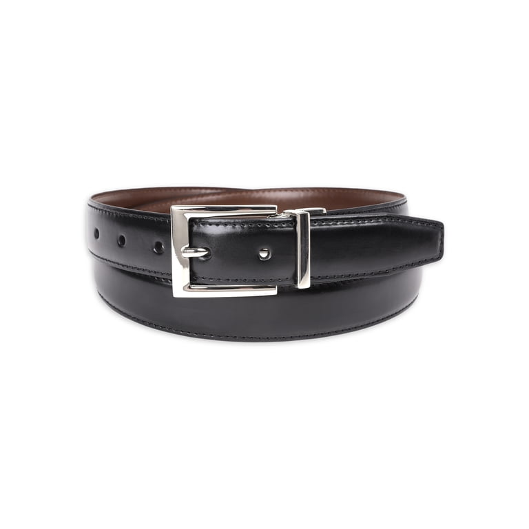 George Men's Reversible Leather Belt, Black and Brown photo 1