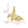 thumbnail image 2 of Auriga Fine Jewelry 10K Yellow Gold Double Dolphins Jumping Charm for Women (L-16.8 mm,W-19.5 mm), 2 of 6