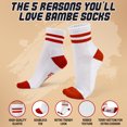 thumbnail image 2 of Forever Bambe Retro Mini Crew Socks for Women, Soft Terrycloth Cushioned Bottom Striped Socks, Athletic Quarter Calf Gym Socks (4-Pack) White Ankle Socks With Red And Green, 2 of 7