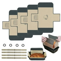 Silicone Bread Loaf Pan Liners with Handles 4 Pack– Reusable Non-Stick Heat Resistant Baking Mats, Sourdough Sling & Lifter, Fits Standard 9x5 Inch / 1.5 LB Loaf Pans