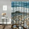 thumbnail image 2 of Patifu Rocks Water Beach Shower Curtain 100% Polyester Chic Modern Decor 36"x72, 2 of 7