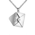 thumbnail image 1 of Envelope Locket Necklace Love You Secret Hidden Message Pendant Gift Stainless Steel Jewelry, 1 of 4