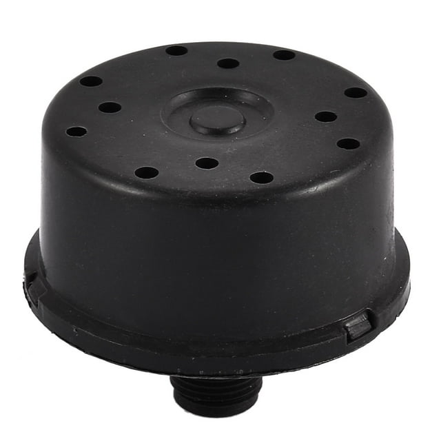 Silenciador de filtro de rosca macho de 16 mm de plástico negro para compresor de aire