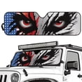 thumbnail image 2 of Yuyamidu Eyes Windshield Sun Shade for Jeep Wrangler JL JLU & Gladiator JT, American Flag Sun Visor Protector Blocks UV Rays and Keep Vehicle Cool, 2 of 7
