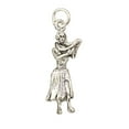 thumbnail image 1 of Sterling Silver 30" .8mm Box Chain 3D Hawaiian Grass Skirt Hula Dancer Pendant Necklace, 1 of 2