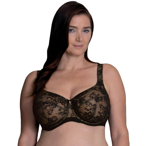 Rosa Faia Abby 5216-001 Black Lace Padded Underwired Full Cup Bra 34I 