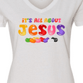 thumbnail image 4 of Inktastic Jelly Bean Jesus Women's V-Neck T-Shirt, 4 of 5