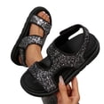 thumbnail image 5 of Womens Sandals Glitter Open Toe Platform Sandals Casual Fashion Adjustable Hook and Loop Straps Thick Sole Flatform Shoes for Summer Daily Walking Vacation, 5 of 10
