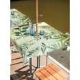thumbnail image 2 of Outdoor Tablecloths with Umbrella Hole & Zipper, Green Blue Leaves 60x60 Inch Square Tablecloths, Summer Botanical Farmhouse Watercolor Leaf Waterproof Table Cloth, Patio/Pool/Picnic Table Covers, 2 of 8