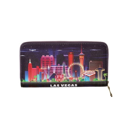 Vegas Coin - Vinyl Clutch Wallet Purple Coin Pocket Las Vegas Bag Accessory