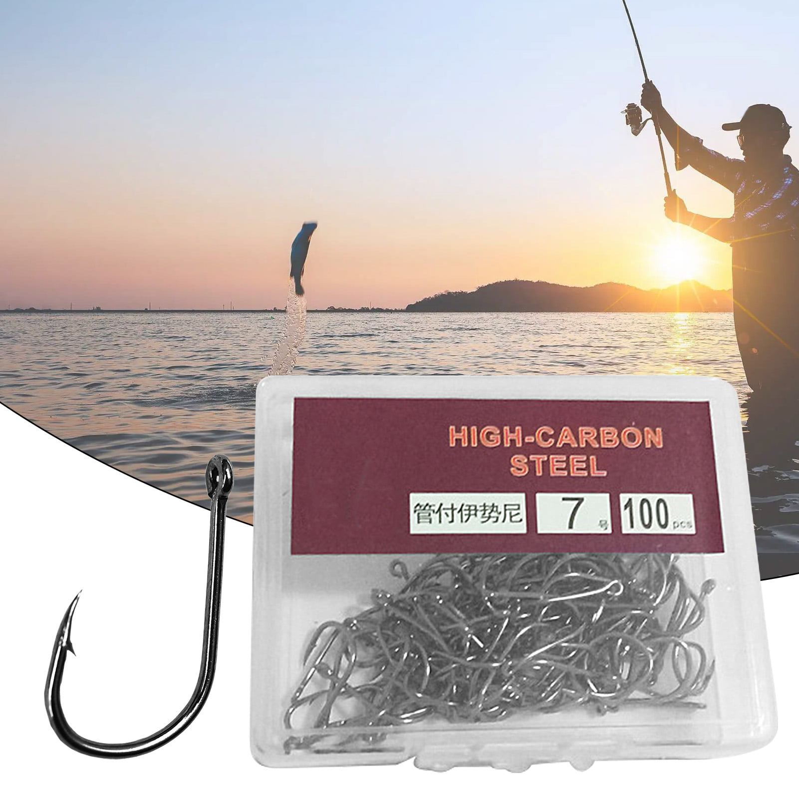 Details about   Fishing Hooks 50pcs Barbed High Carbon Steel Worm Carp Single Circle Accessories 