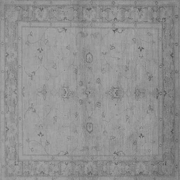 Ahgly Company Indoor Square Oriental Gray Industrial Area Rugs, 6' Square