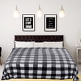 thumbnail image 2 of PiccoCasa Flannel Fleece Blanket Sofa Blankets for Couch Sofa, Black and White King/90"x102", 2 of 7