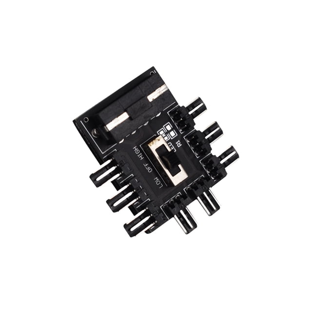 Matsuzay Ventilador de computadora Hub Cooler Splitter Connector PWM Cooling 2 Level Speed Controller Board Adaptador de toma de corriente Juegos de teclado y mouse para computadora No.02
