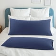thumbnail image 2 of PiccoCasa 2Pcs Body Pillowcases Microfiber Pillow Covers, Queen Navy Blue, 2 of 9