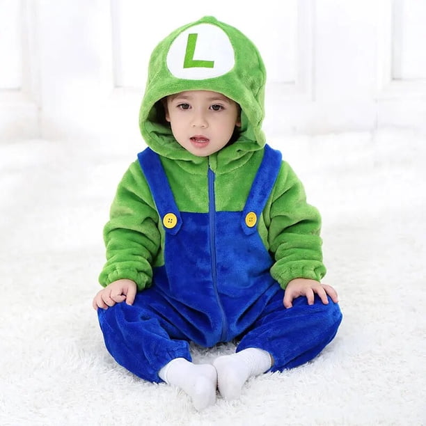 Disfraz de Anime de Kigurumis para bebé, ropa de casa suave y cálida de invierno, color rojo y verde, regalo divertido para fiesta de Halloween