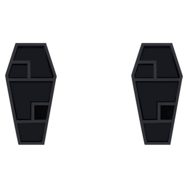 mmirethe 1/2/3 Black Gothic Style Coffin Storage Rack - Gift For Halloween Enthusiasts Long Term And Durability 2PCS