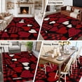 thumbnail image 5 of Valentine's Day Area Rugs 8'x10', Washable Small Throw Rugs for Living Room Patio, Red Black Love Hearts Checkered Indoor Outdoor Rug Non-Slip Low Pile Carpet Runner Reversible Floor Mats, 5 of 8