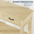 thumbnail image 6 of IDEALHOUSE Light Oak Console Table, 3 Drawers, Entryway Table, Living Room Storage Table, Open Bottom Shelves, Hidden Screws, Modern Sofa Table, Stable MDF Frame, Easy Assembly, Waterproof, 6 of 8