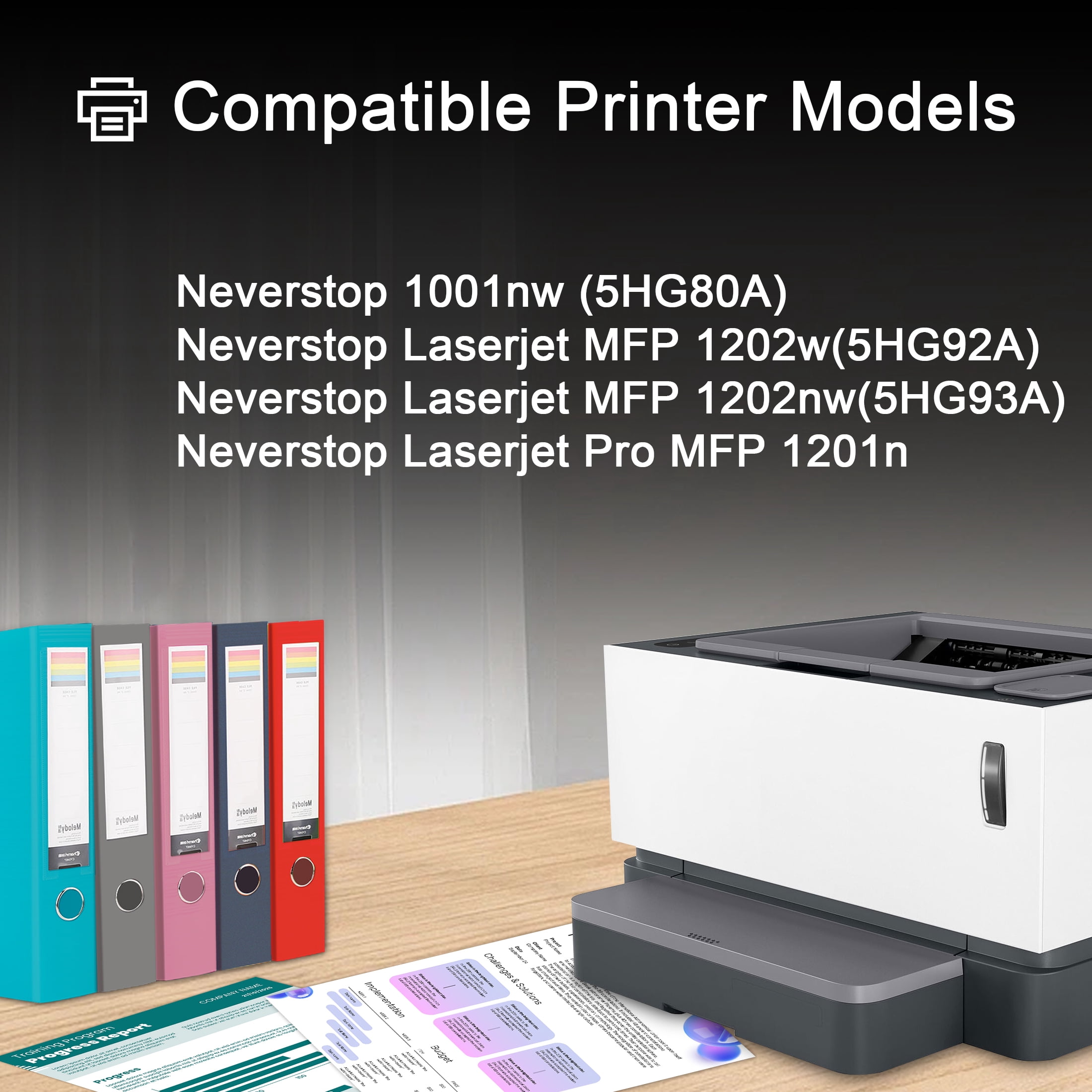 143A W1143A Toner Cartridges Compatible for HP143A for Neverstop Laser 1001nw; MFP 1202w, 1202nw ;MFP Pro 1201n Printer (2 Pack Black )