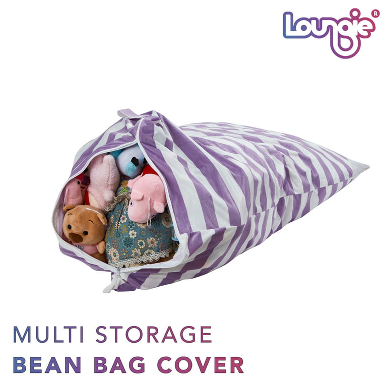 Loungie Bean Bag Covers Microfiber Stuffed Animal Storage