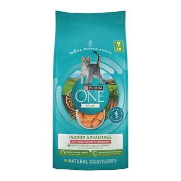 Purina ONE Natural Low Fat, Indoor Dry Weight Control High Protein Cat Food Plus Indoor Advantage with Real Salmon - 7 lb. Bag C45