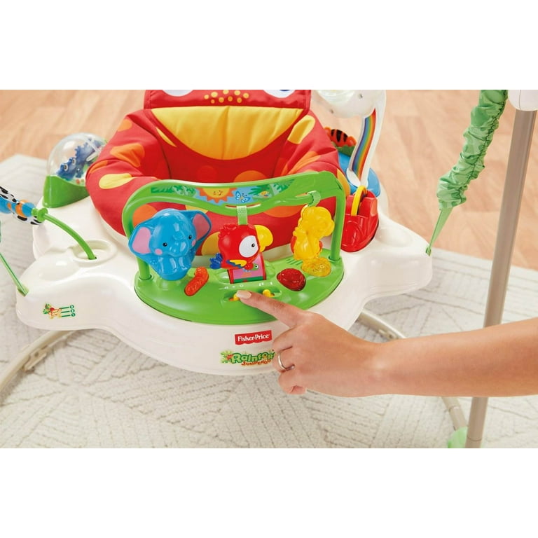 Fisher-Price Rainforest Jumperoo The Fisher-Price Rainforest Jumperoo  activity center is loaded with wild sights, sounds and activities…