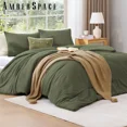 thumbnail image 5 of Amberspace Prewashed fabric 3-piece Bed in a Bag Comforter Set with Sheets,Olive Green,Queen, 5 of 9