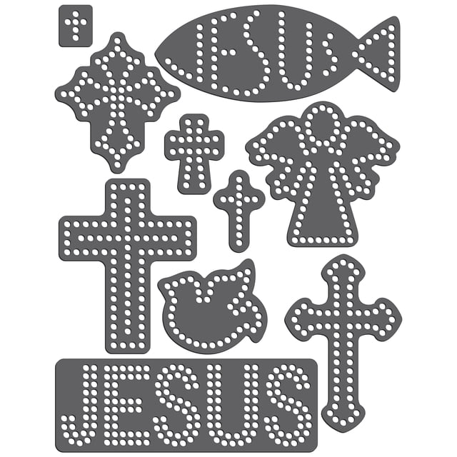 Plantilla magnética de pedrería religiosa 001 Rhinestone Genie