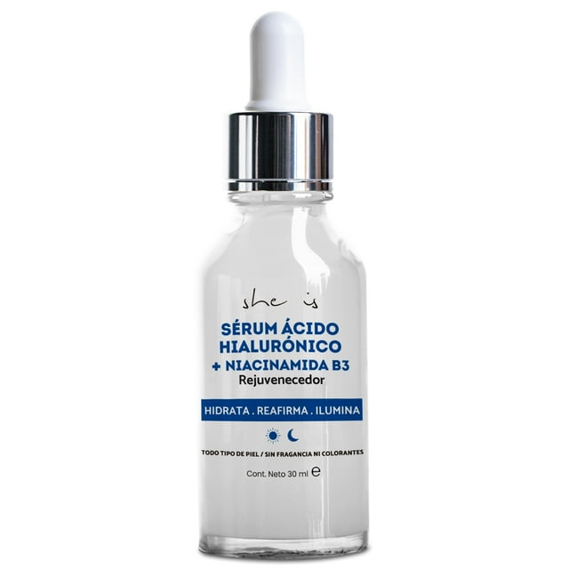Sérum Facial Antiedad Doble Ácido Hialurónico + Niacinamida, 30ml She is Skincare