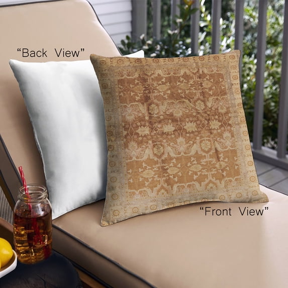 Ahgly Company Outdoor Square Mid-Century Modern Throw Pillow, 18 inch by 18 inch