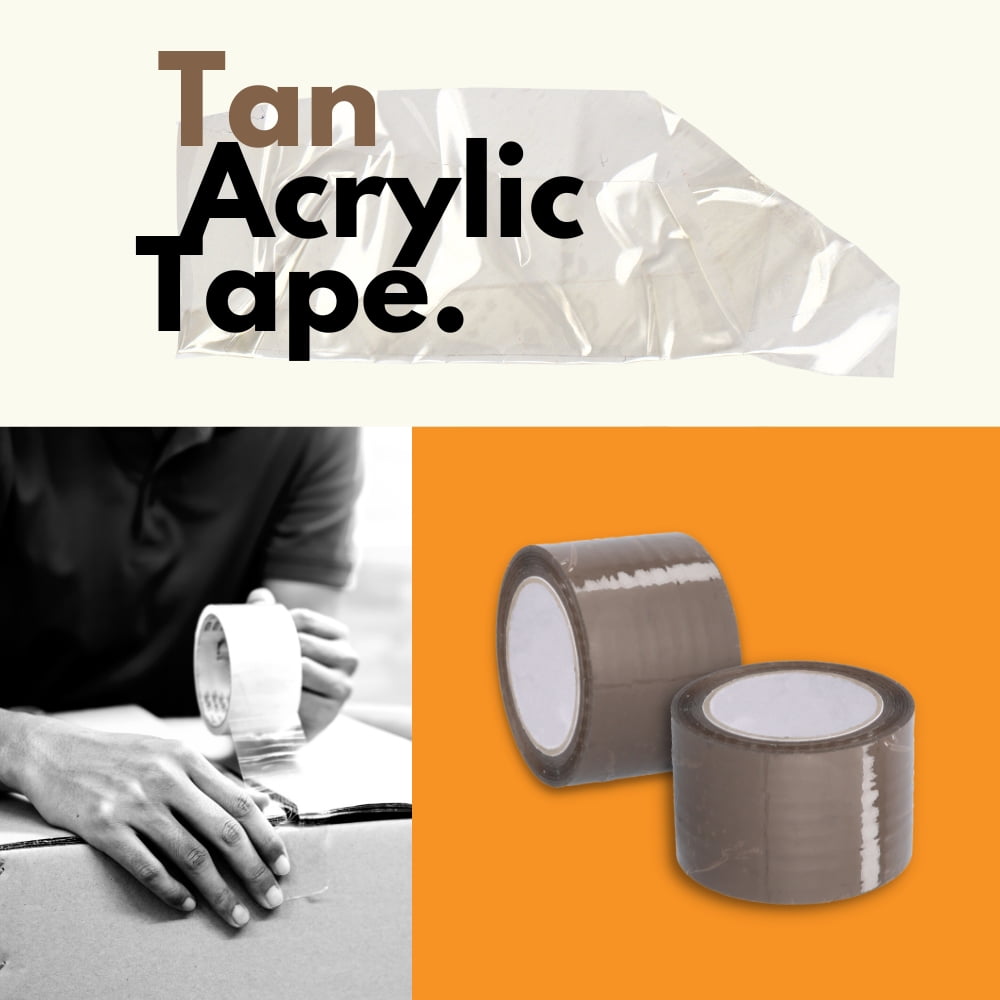 Shield Tape 24 Rolls 2.83 Inch x 55 Yards Tan Carton Box Packing Tape 1.75 Mil + Free 3 Inch Gun Dispenser