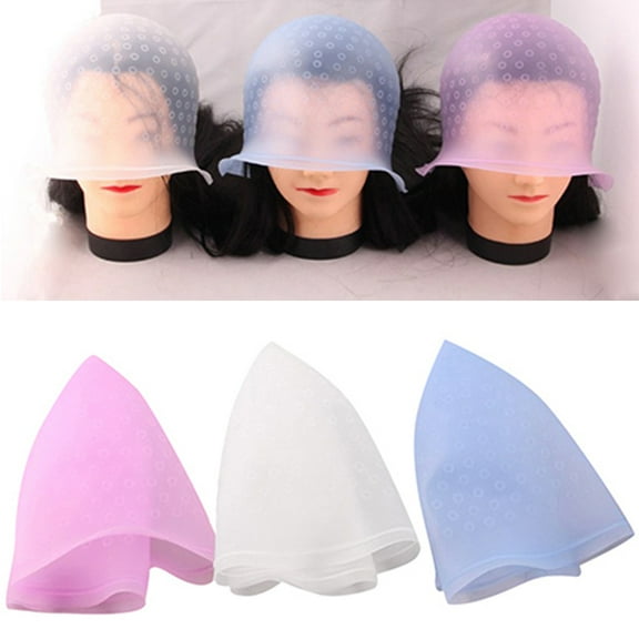 D-GROEE Highlighting Silicone Cap, Hair Dye Hat Reusable Hair Coloring Frosting Tipping Cap with Metal Needle