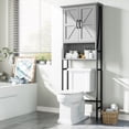 thumbnail image 4 of Baztin Over the Toilet Storage, Over The Toilet Storage Cabinet with Barn Doors Above Toilet Storage Organizer Rack Spacesaver Cabinet Behind Toilet Bathroom - Gray, 4 of 9