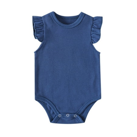 

Baby Girls Ruffle Short Sleeve Bodysuit Solid Casual Plain Blouse Top Romper Knitted Outfits Clothes Baby Long Sleeve Bodysuit Us Gymnastics Suit 12 Month Fall Girl Clothes Toddler and Baby Matching