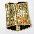thumbnail image 4 of Aoiroe Women's Bustier Corset Top Plus Size Satin Waist Overbust Bustiers Gold S, 4 of 4