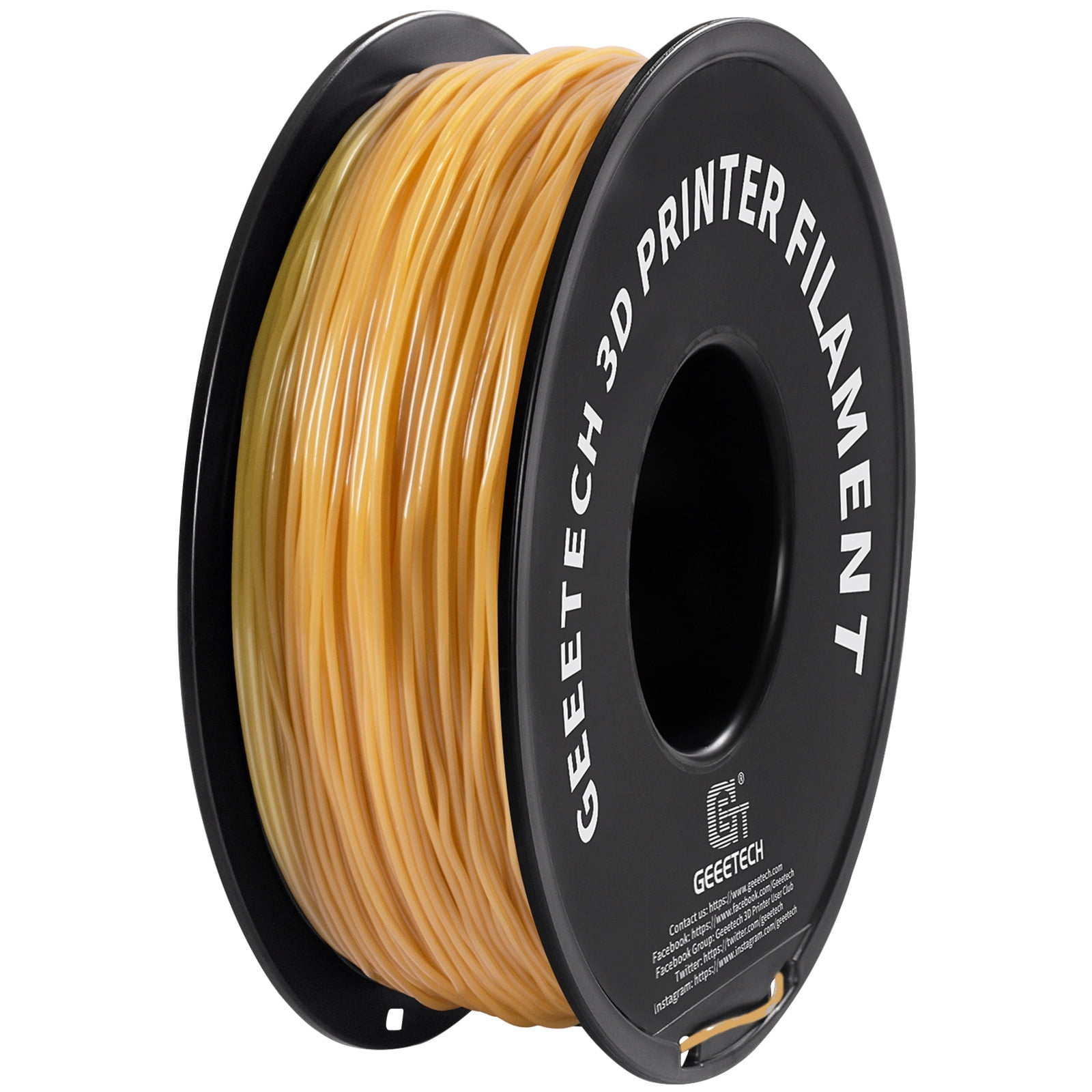 Geeetech TPU 1.75mm Flexible Soft Filament Gold, 10kg Spool (22 lbs.), Dimensional Accuracy +/- 0.03 mm
