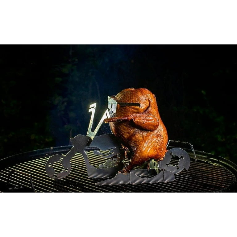 Flaming Biker Chick BBQ Chicken Stand™