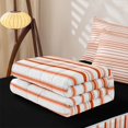 thumbnail image 5 of Castle Fairy Vintage Horizontal Stripe Zipper Queen Comforter Set with Fitted Sheet and 2 Pillowcases,Retro Thin Line Zipper Bedding Set,Rust Pink White,Reversible, 5 of 5