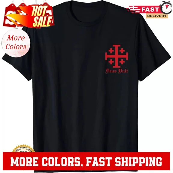 Deus Vult Jerusalem Cross Order of the Holy Sepulchre Knight T-Shirt