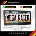 Mega Racer Carbon Fiber License Plate Frame Black Aluminum Metal With