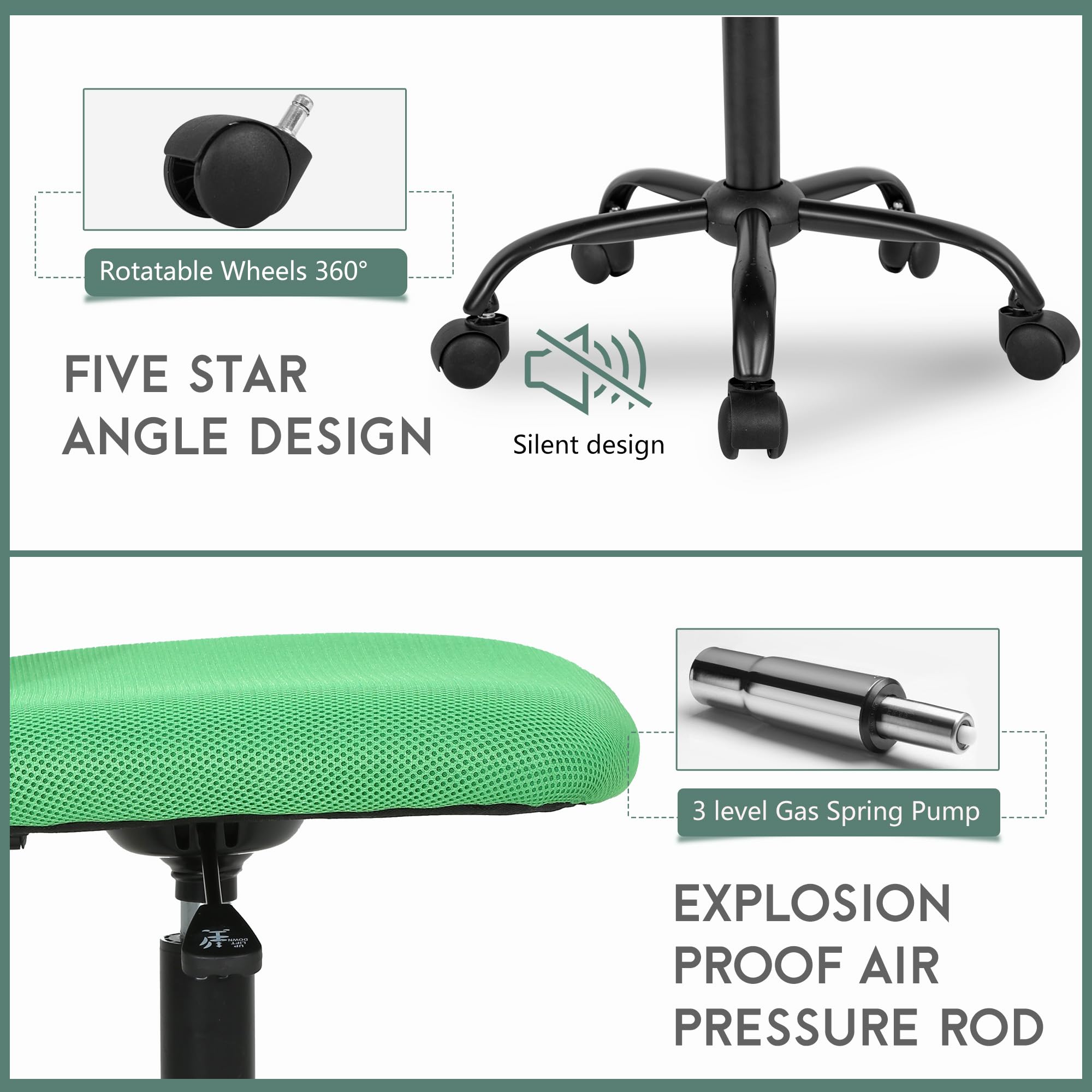 PayLessHere Home Office Chair - Ergonomic Mesh Desk Chair w/Lumbar Support, Green