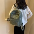 thumbnail image 2 of Mochila Diaria para Mujer Color Sólido Suave para Viajes (verde), 2 of 9