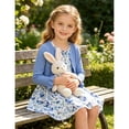 thumbnail image 3 of Lanbubble Toddler Girls Dresses with Ruffle Cardigan, 2‑Piece Fall Outfits for 3‑7T, 3 of 10