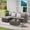Light Gray, variant on 3 Pieces Patio Furniture Set,All-Weather Outdoor Woven Sectional L- Shaped Sofa with Ottoman,Wicker Conversation Set with Tempered Glass Coffee Table for Backyard Poolside,Dark Gray