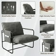 thumbnail image 4 of HomeZeer Living Room Chairs Sling Accent Chair Set of 2, Metal Framed Arm-chair with Removable Storage Bag, Linen Fabric Upholstered Living Room Reading Leisure Chair, Grey, 4 of 8