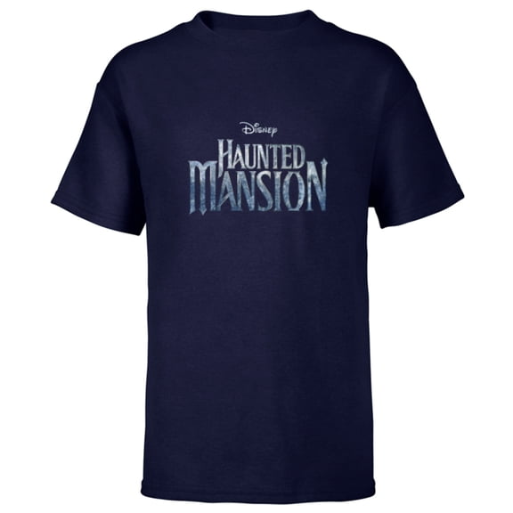 Disney Haunted Mansion Official Live-Action Movie Logo - Short Sleeve T-Shirt for Kids - Customized-Navy