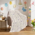 thumbnail image 3 of Throw Blanket Fleece Throw Blanket 50x80in, Purple Easter Egg Cute Rabbit Soft Lightweight Bed Blankets Farm Wildflower Retro Linen Fuzzy Couch Blankets for All Season, 3 of 9